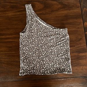 Floral One shoulder crop top